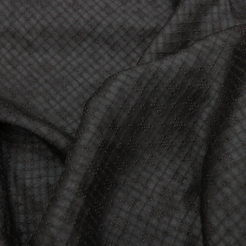 ZUCAN - 22 Momme Handmade Jacquard Tussah Silk Mud Silk Fabric - 120cm by the Yard