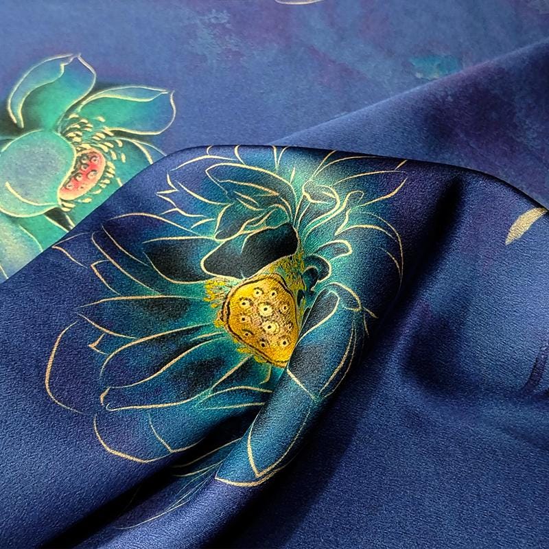 GUYLTU - Handmade 40 Momme Mud Silk Satin Fabric -112cm By the Yard