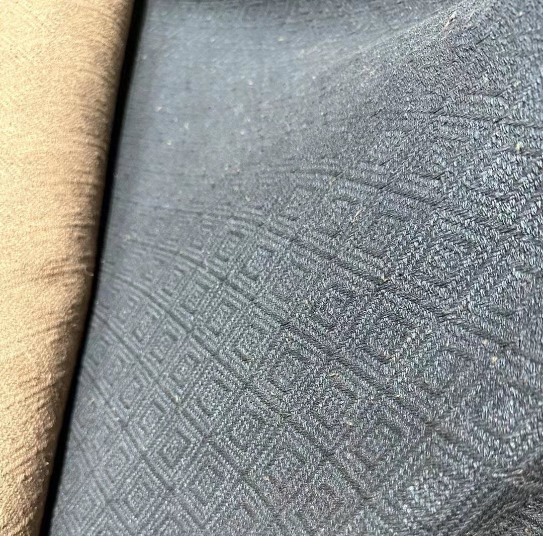 LINGXGE - 95 Momme Jacquard Mud Silk Gambiered Ganton Tussah Silk Fabric - 110cm wide by the Yard