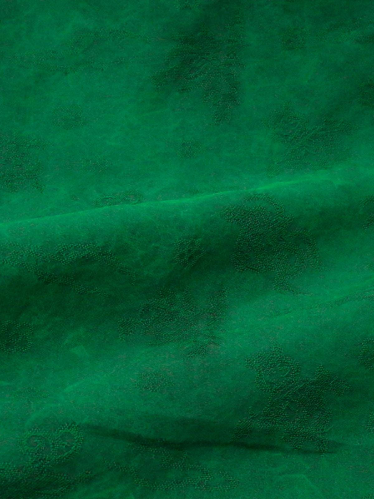 CCLTIH - 15 Momme Handmade Green Cracks Jacquard Plant Dye Mud Silk Fabric, 114cm by the Yard