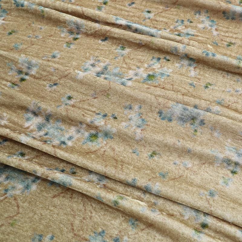 ZSRLHL - 55 Momme Pear Blossom Pattern with Three Background Colors Printed Mulberry Silk Velvet Fabric - 140cm wide by the Yard