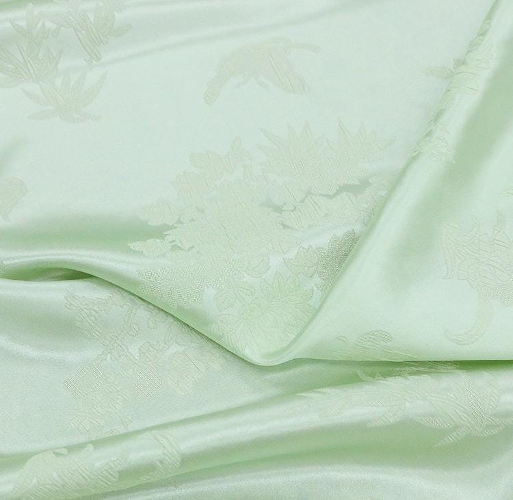 SUILU - 28 Momme Handmade Embossed Guanle Crepe Jacquard Stretch Silk Satin Fabric - 138cm wide by the Yard