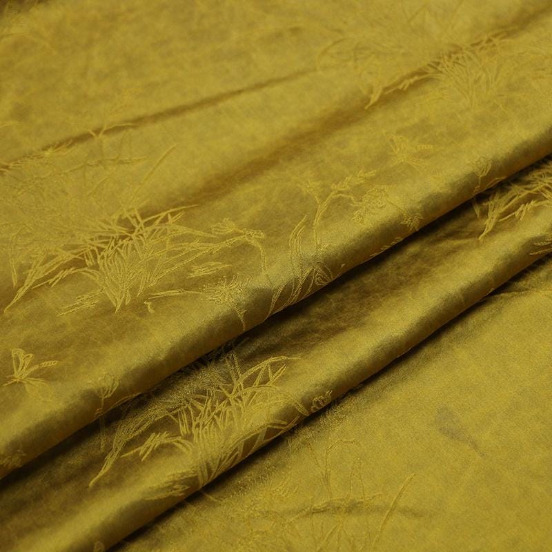 DUGUIZ - 26 Momme Bright Color Collection Silk Plain Satin with Cracked Xiangyunsha Fabric - 110cm by the Yard