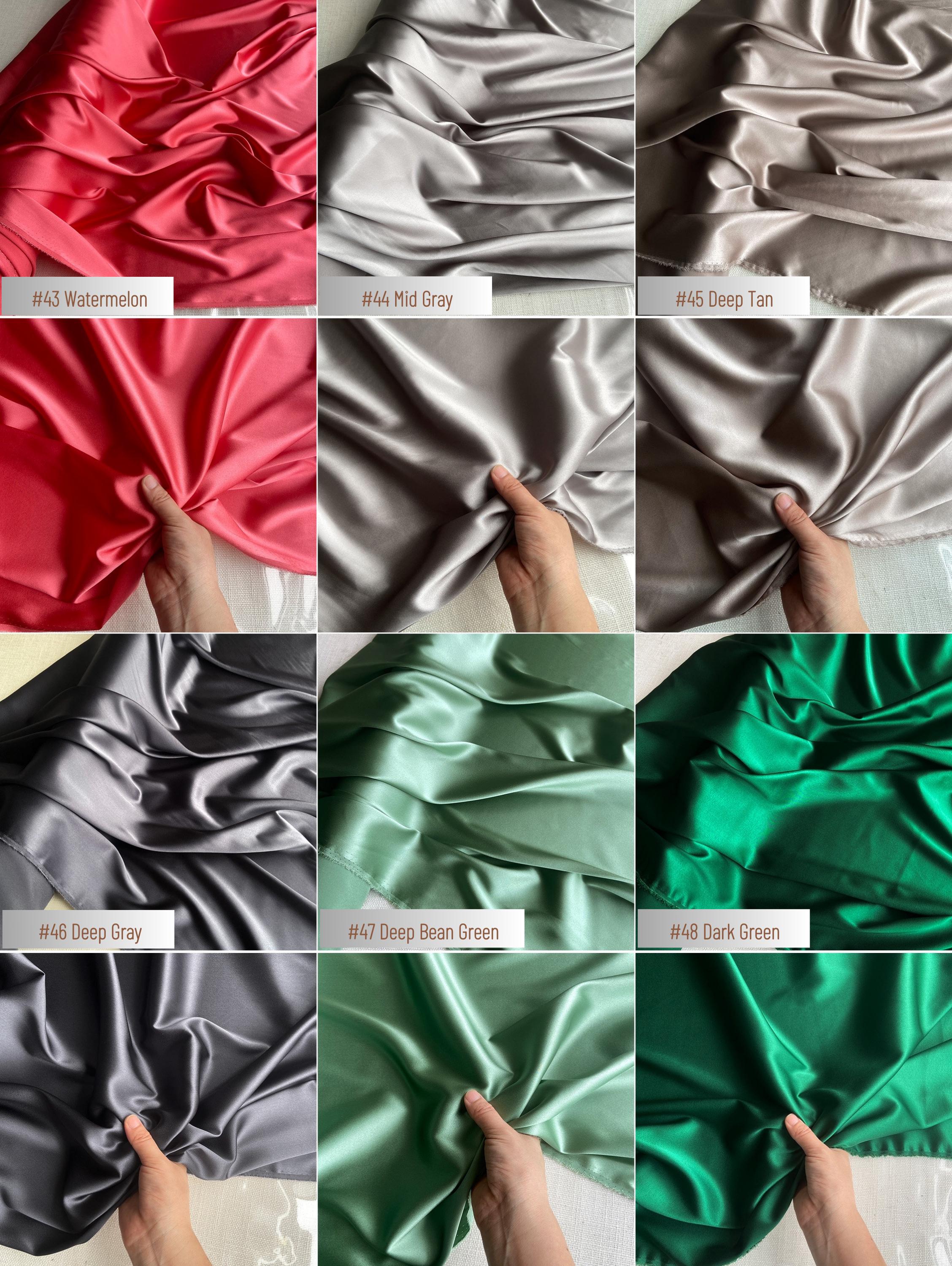 Stretch 90% Silk Charmeuse, 19 Momme solid 80 colors, 140cm wide by the yard
