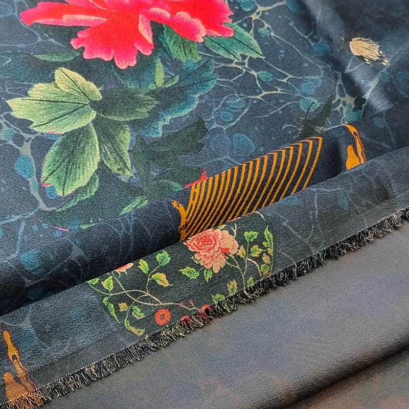 GUYJXT - Handmade 40 Momme Mud Silk Satin Fabric - 112cm By the Yard