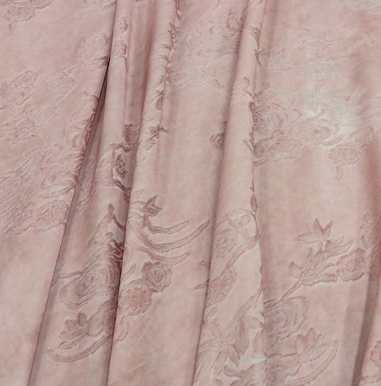 PUZHUO - Handmade Jacquard Plant Dye Silk Fabric Silk Viscose Blend - 133cm wide by the Yard