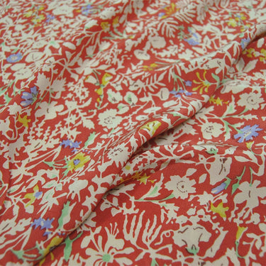 LINGDOU - 19 momme Floral Print Silk Crepe de Chine Fabric - 114cm wide by the Yard