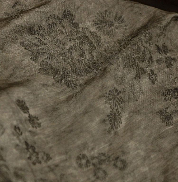 DIRTYH - Handmade Dirty Dyed Heavyweight Tussah and Linen Blended Jacquard Silk Fabric - 137cm By the Yard