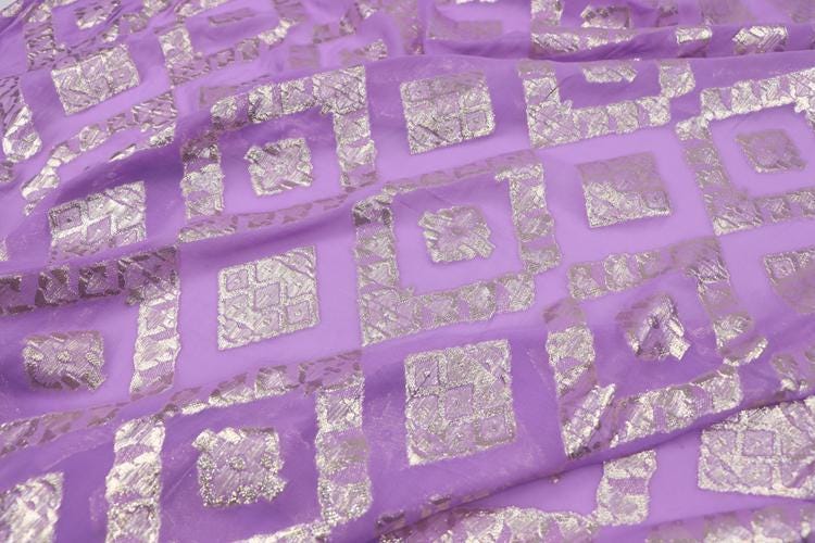 JFHZDL - 12 Momme Golden Thread Weave Silk Georgette Fabric - 140cm wide by the Yard