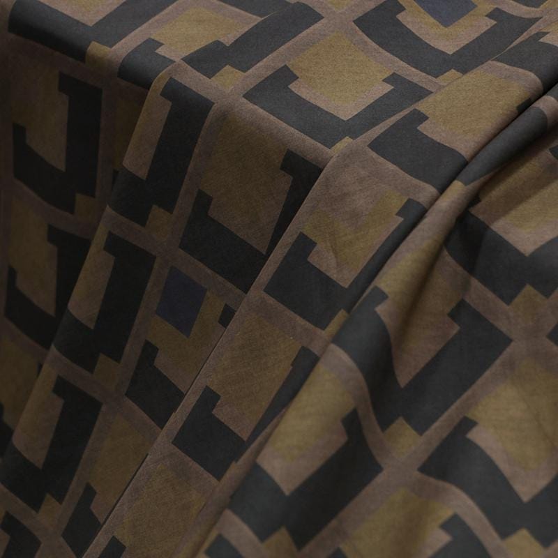 LZHFGW - 19 momme Plaid Printed Silk-Cotton Blended Fabric with Pre-Sprayed Gambiered Silk Digital Printing - 130cm wide by the Yard