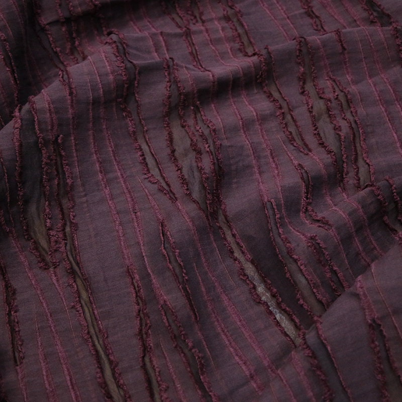 MEIZI - Handmade Mud Silk Special Cut Flower Silk Linen Fabric - 140cm wide by the Yard