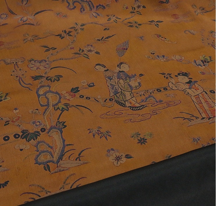 GF - 34 Momme Full Of Spring Print Double-Sided Satin Mud Silk Fabric - 105cm wide by the Yard