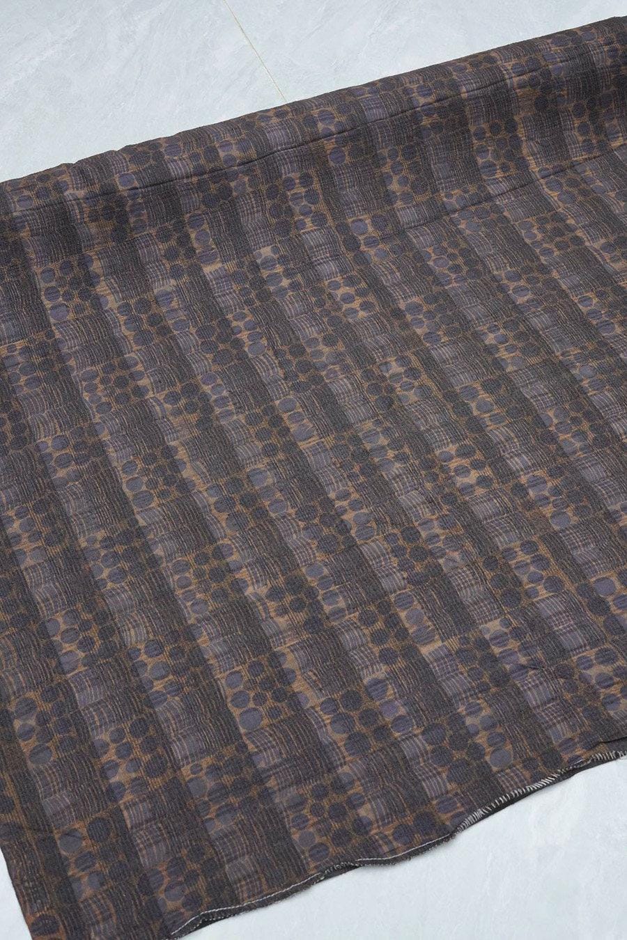 XYTHMZ - 40 Momme Jacquard Tussah Mud Silk Fabric, 110cm wide by the Yard