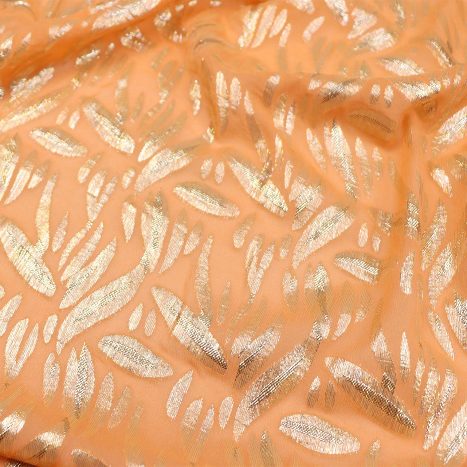 JFHCSD - 12 Momme Golden Thread Weave Silk Georgette Fabric - 135cm wide by the Yard