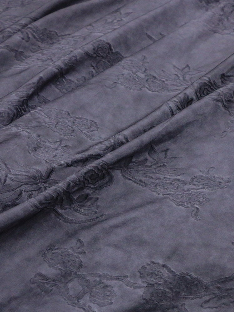 WASA - Handmade Vintage Artisanal Style Silk Jacquard Hand-Dyed Silk Fabric - 130cm wide by the Yard