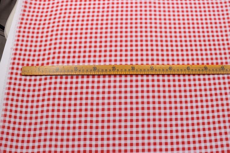 FANGEZ - 12 momme Classic Red Plaid Print Silk Crepe de Chine Fabric - 140cm wide by the Yard