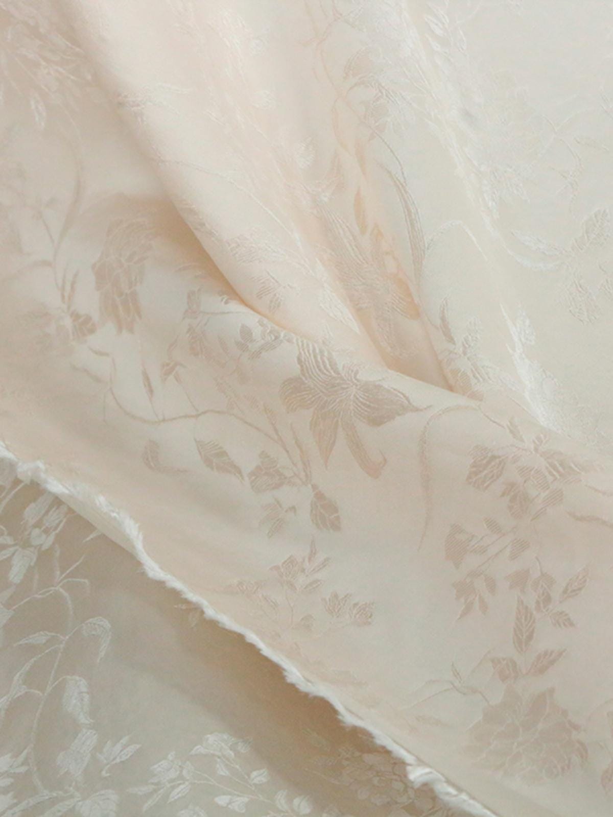 SABQFA - 19 Momme Eco Friendly Plant Dye Jacquard Silk Rayon Blend Fabric - 128cm wide by the Yard