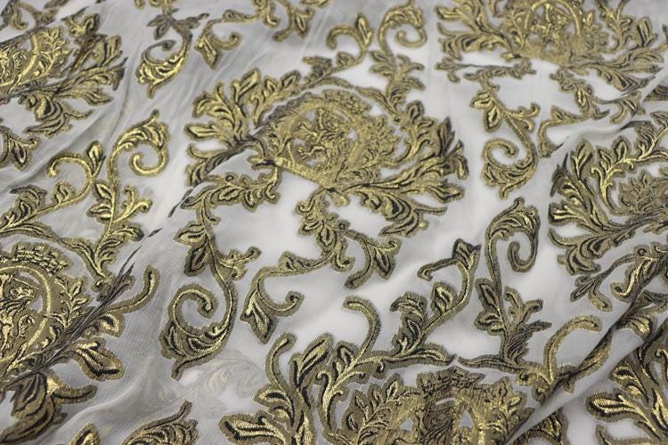 JFHBSZ - 22 Momme Golden Thread Weave Silk Georgette Fabric - 140cm wide by the Yard