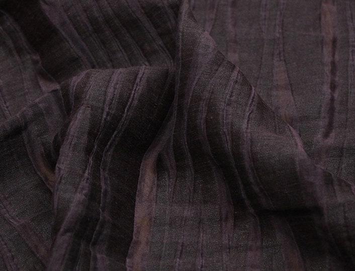 MEIZI - Handmade Mud Silk Special Cut Flower Silk Linen Fabric - 140cm wide by the Yard