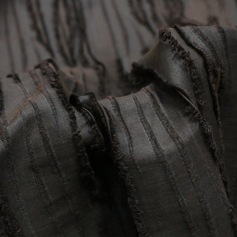 SIMAJIAN - Special Silk Fabric, Linen Blend Cut Flower Gambiered Ganton Mud Silk Fabric for designers, 23% Silk Blend Fabric by the Yard