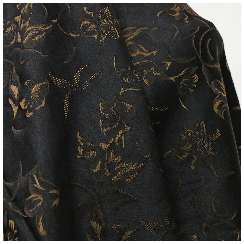 Lily Handmade Brown and Black HuaLuo Gambiered Ganton Gauze By the Yard for Summer Clothes, Dresses, Pants, Handcrafts.