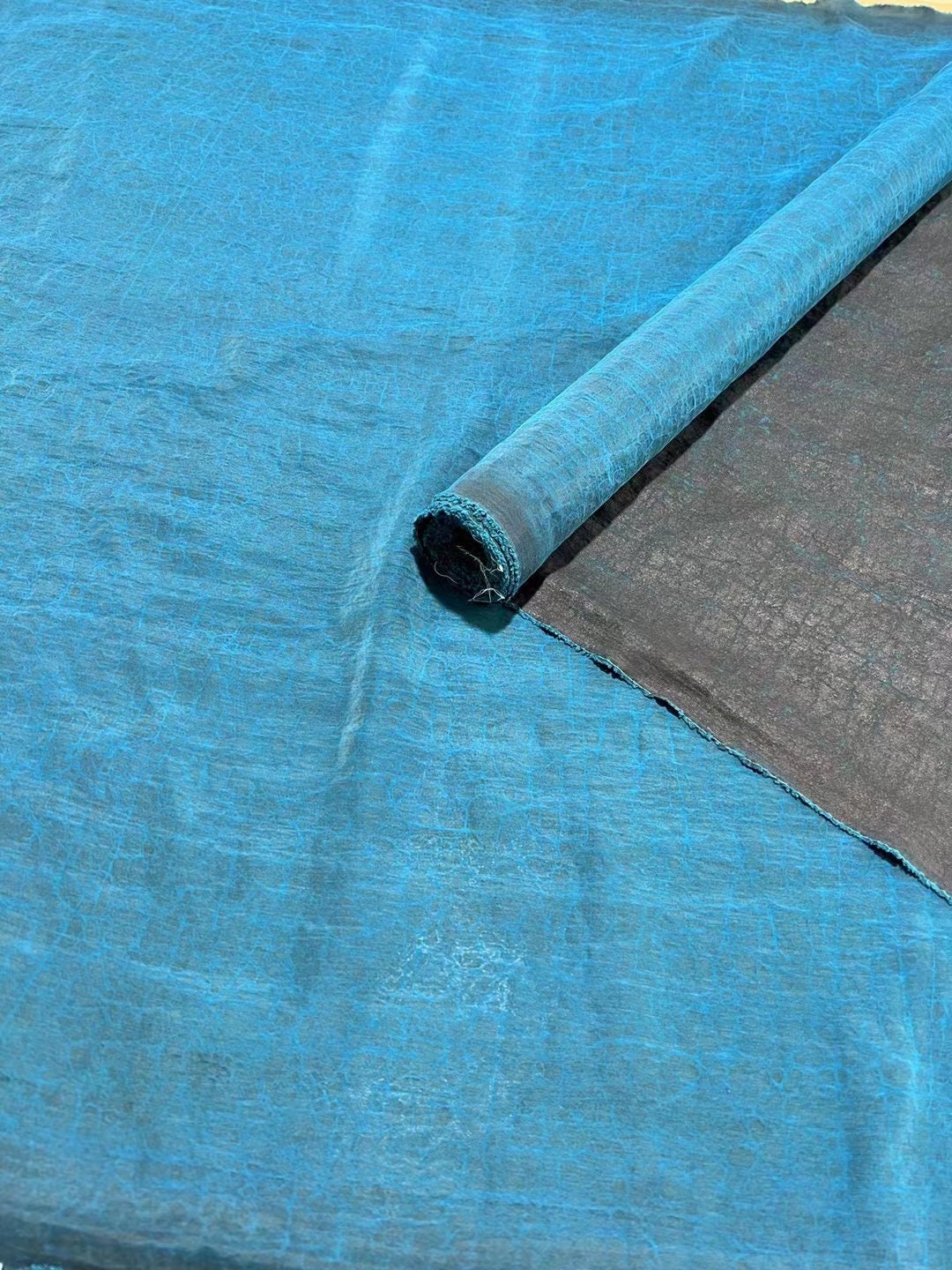 HULANGUI - 22 Momme Handmade Mud Silk Gambiered Ganton Silk Fabric - 110cm wide by the Yard