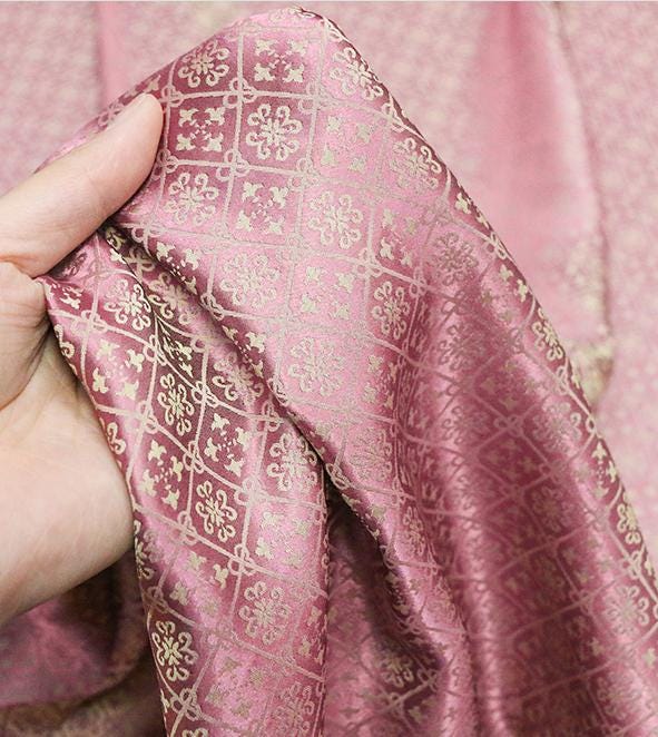 BINBEN - 24 Momme Handmade Pink Sangbo Satin Mulberry Silk Fabric - 135cm wide by the Yard