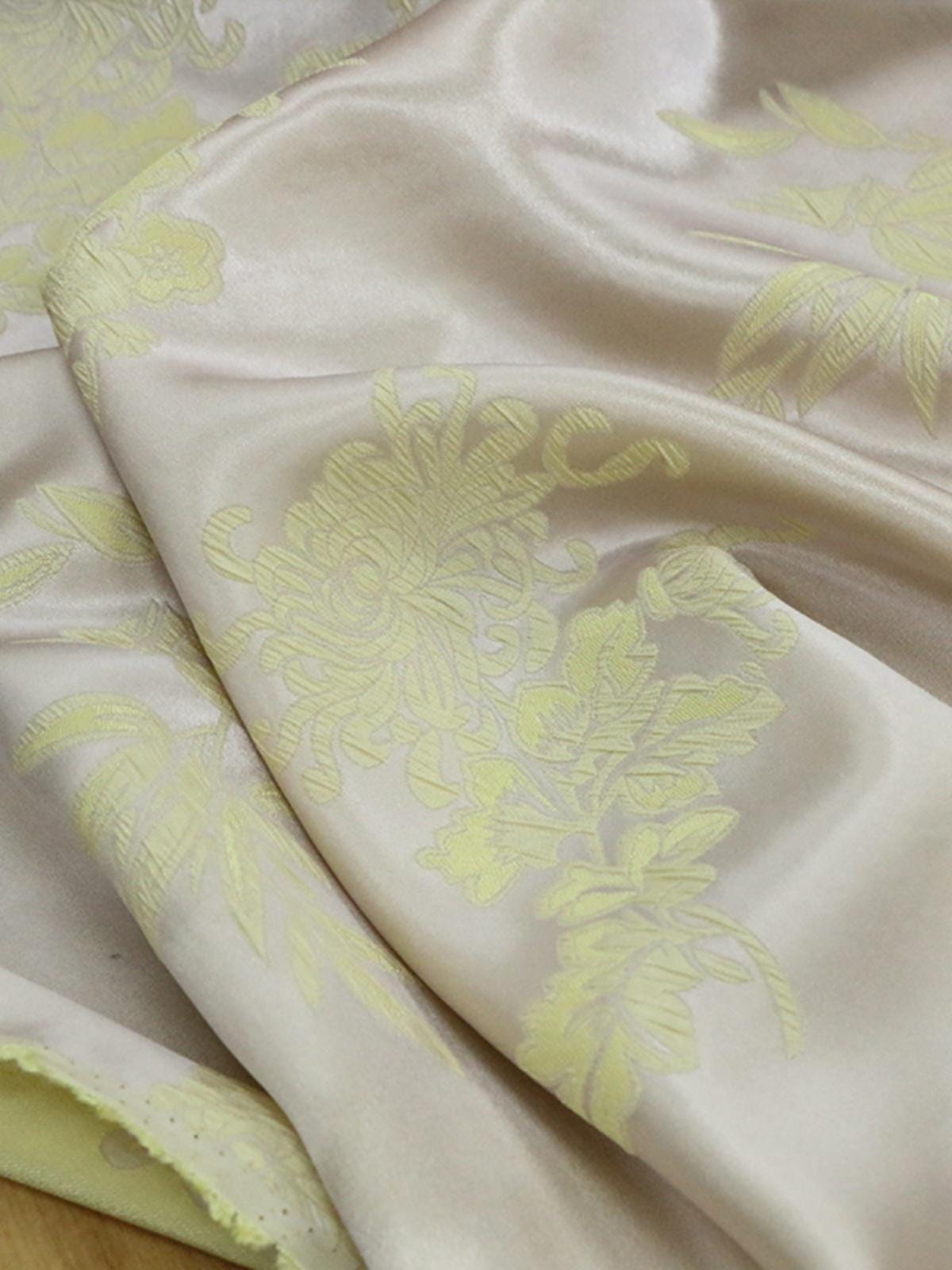 DKFENO - 23 Momme Jacquard Guanle Crepe Silk Fabric - 138cm wide by the Yard