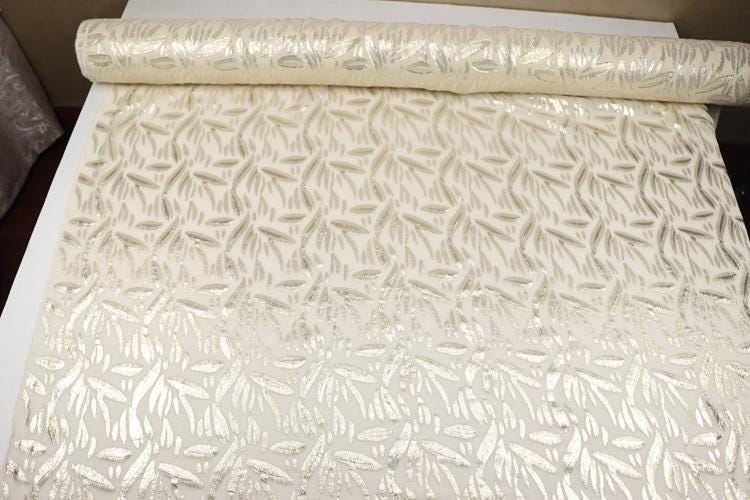 JFHKHZ - 12 Momme Golden Thread Weave Silk Georgette Fabric - 135cm wide by the Yard