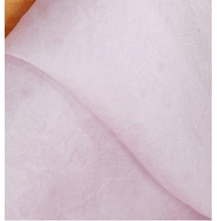 YANFEN - 16 Momme Vintage Style Dirty Dyed Sakura Powder Jacquard Crepe Satin Silk Fabric - 130cm wide by the Yard