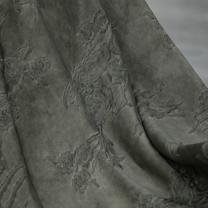 WASA - Handmade Vintage Artisanal Style Silk Jacquard Hand-Dyed Silk Fabric - 130cm wide by the Yard