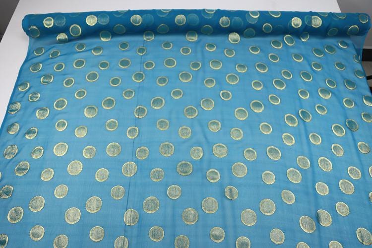 JFHLQQ - 9 Momme Golden Thread Weave Silk Georgette Fabric - 115cm wide by the Yard