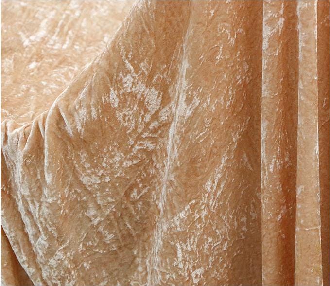 JANSA - Handmade Plant-dyed Almond Niche Silk Velvet Fabric - 125cm wide by the Yard