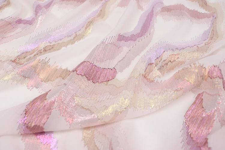 JFHCSL - 10 Momme Golden Thread Weave Silk Georgette Fabric - 140cm wide by the Yard
