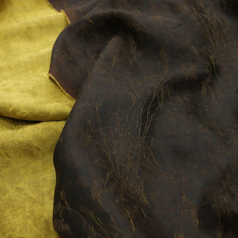 DUGUIZ - 26 Momme Bright Color Collection Silk Plain Satin with Cracked Xiangyunsha Fabric - 110cm by the Yard