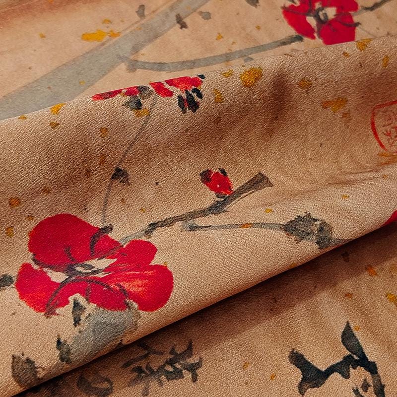 GUYAOM - Handmade 40 Momme Mud Silk Satin Fabric - 112cm By the Yard