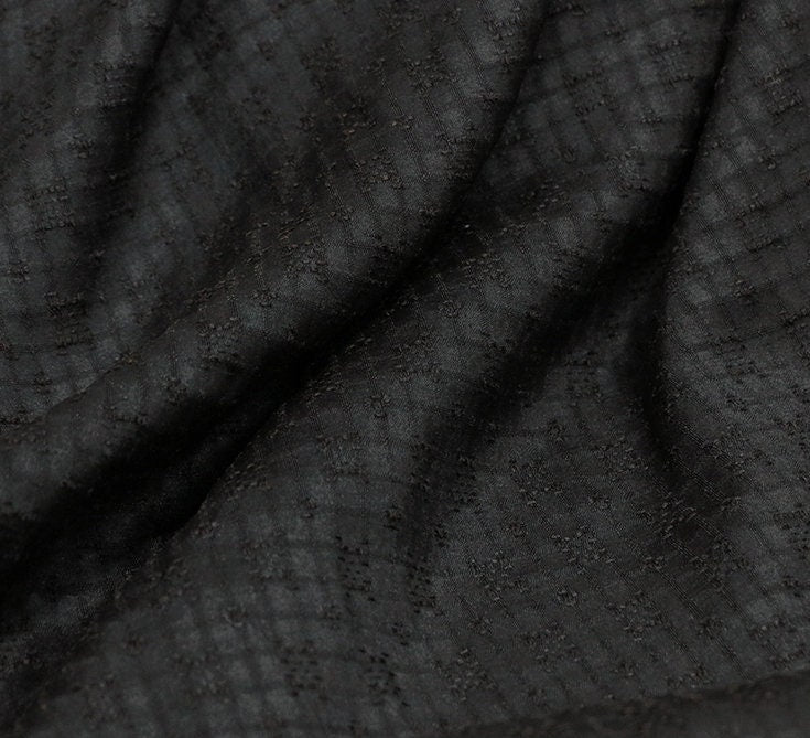 ZUCAN - 22 Momme Handmade Jacquard Tussah Silk Mud Silk Fabric - 120cm by the Yard