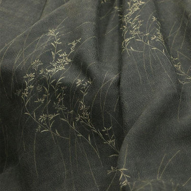 CAOWEN - Handmade 28 Momme Grass Pattern Jacquard Spun Mud Silk Fabric, 133cm By the Yard