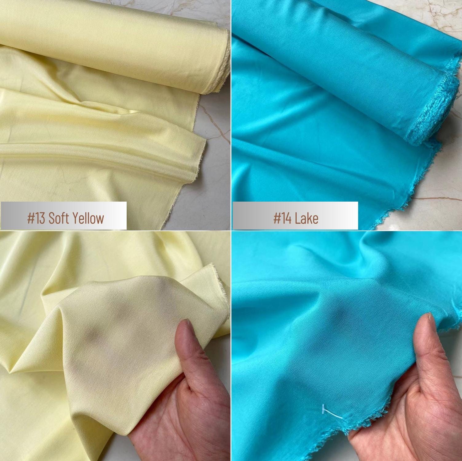 16 Momme Stretch Silk Crepe Fabric – 20 Colors, 42.5" Wide, 93/7 Silk/Spandex