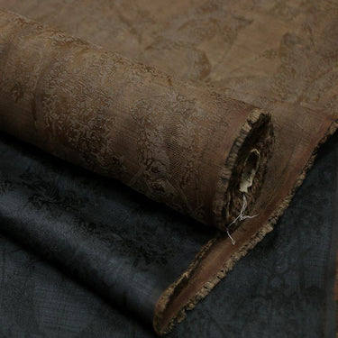 TRLKZC - Handmade 24 Momme Ancient Style Jacquard Natural Tussah Silk Mud Silk Satin Fabric - 130 cm By the Yard