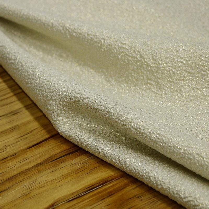 PAOCOU - Handmade Cashew flower Pattern Jacquard Natural Mulberry Silk Wool Plant Dyed Silk Wool Satin Fabric - 138cm by the Yard