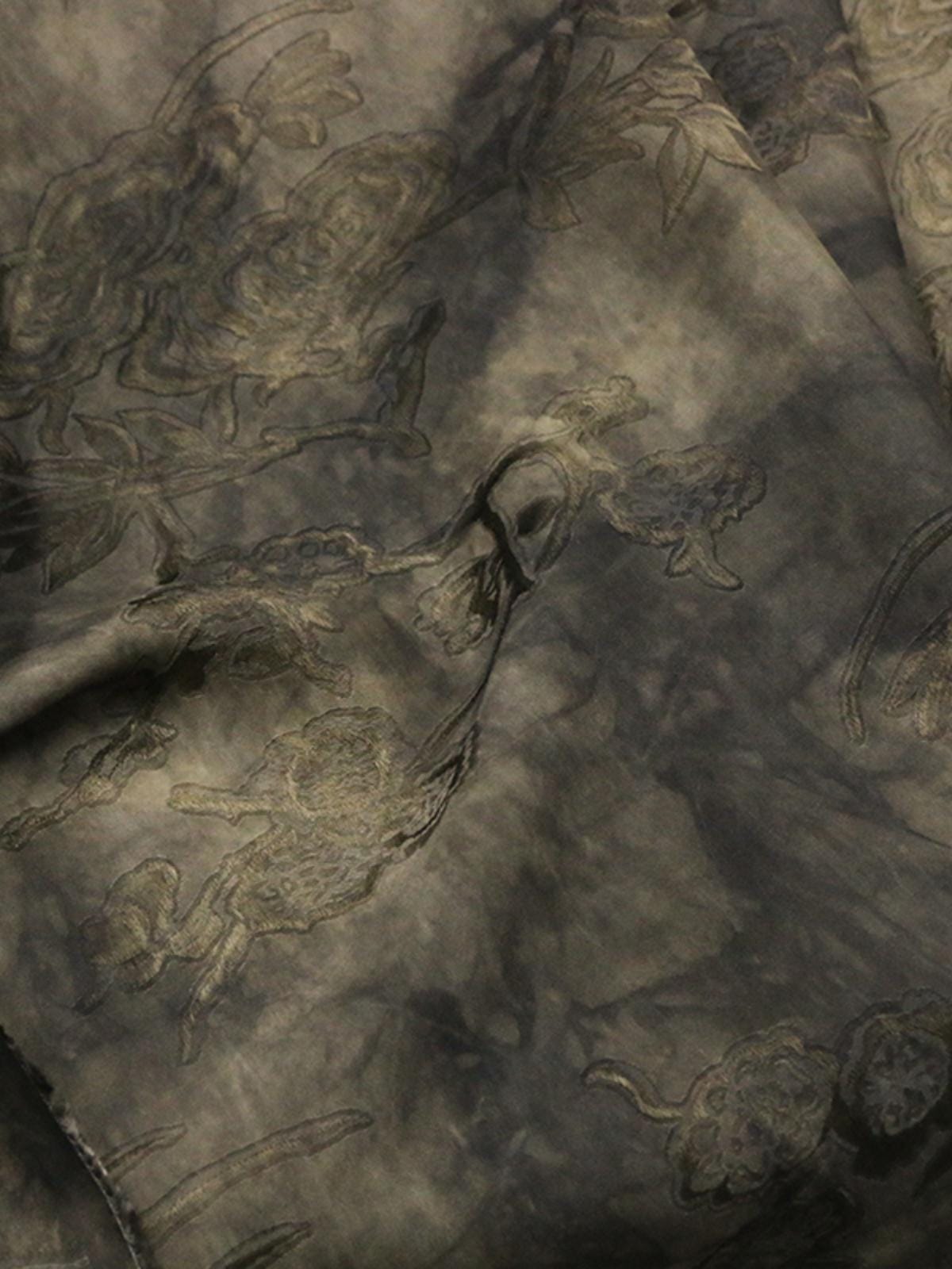 NIRYUS - 25 Momme Eco Friendly Plant Dye Jacquard Silk Blend Rayon Fabric - 138cm wide by the Yard