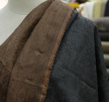 TRLKZC - Handmade 24 Momme Ancient Style Jacquard Natural Tussah Silk Mud Silk Satin Fabric - 130 cm By the Yard