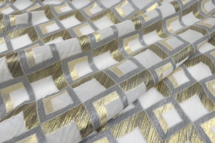 JFHGZF - 12 Momme Golden Thread Weave Silk Georgette Fabric - 114cm wide by the Yard