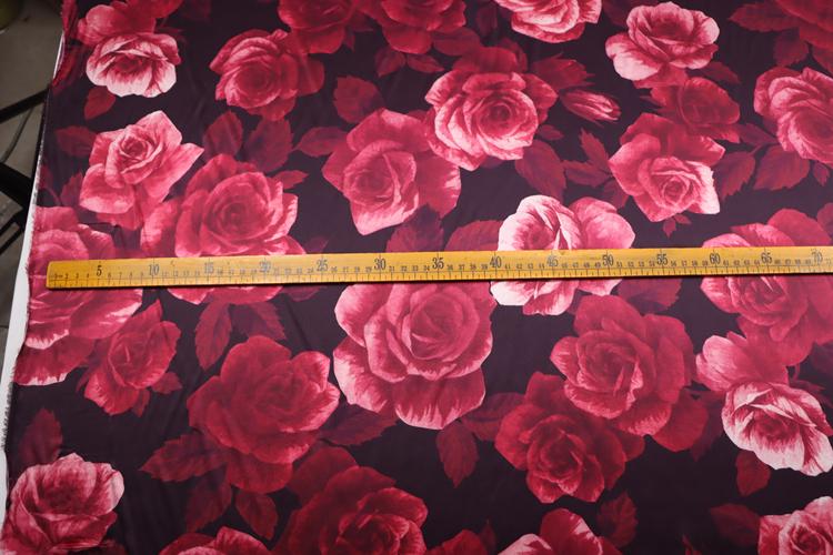JFHMGU - 16 momme Floral Print Charmeuse Silk Satin Fabric - 140cm wide by the Yard