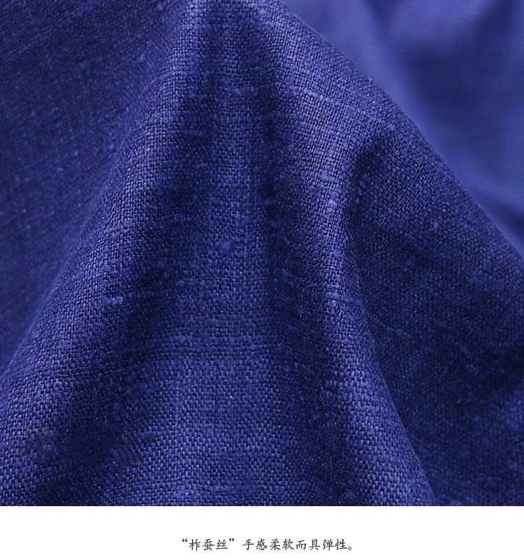 KLYLAN - Handmade Gambiered Ganton Tussah Mud Silk Fabric - 90cm wide by the Yard