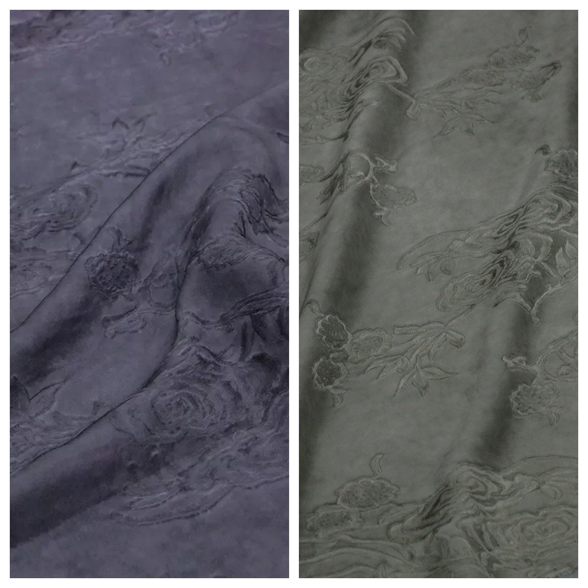 WASA - Handmade Vintage Artisanal Style Silk Jacquard Hand-Dyed Silk Fabric - 130cm wide by the Yard