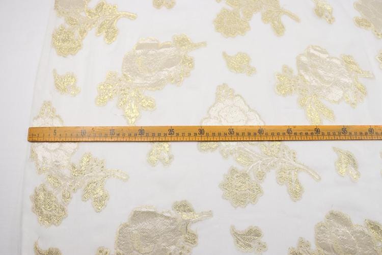 JFHBDH - 8 Momme Golden Thread Weave Silk Georgette Fabric - 112cm wide by the Yard
