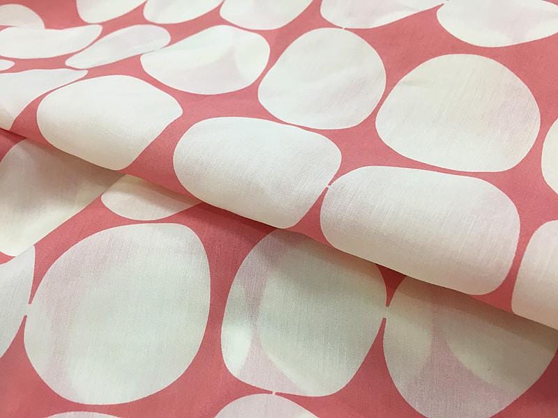 XLSMFY - 12 Momme Silk Cotton Big Dots Blended Fashion Fabric - 138cm wide by the Yard