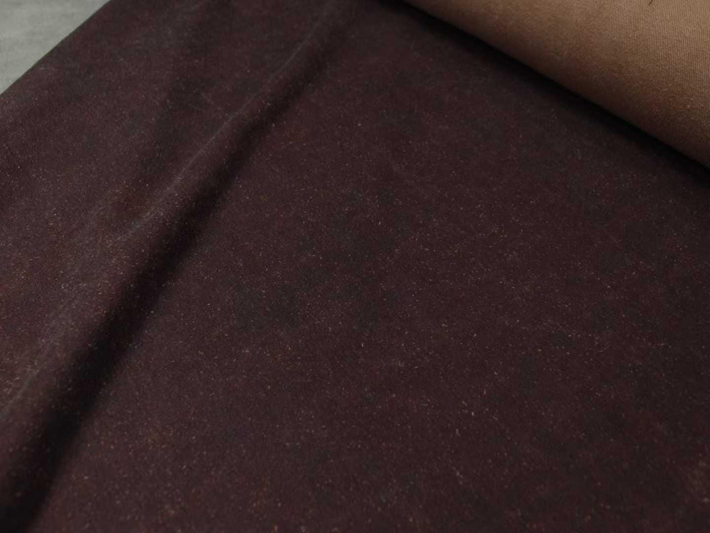 OSHYSZSX - Hong Yunsha tussah silk fabric, nature plant dyed 70 momme slubby twill, red brown 95cm wide by the yard